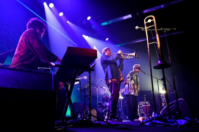 Santiago Fernandez, Andrea Glockner, Joseph Bowie, Alessandro Alarcon, Silvia Bolognesi, Rocher de Palmer Bordeaux-Cenon, oct. 2025 (foto David Bert)